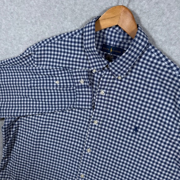 Polo Ralph Lauren Other - Polo Ralph Lauren Performance Gingham Dress Shirt XXL 2XL Navy Button Down Pony
